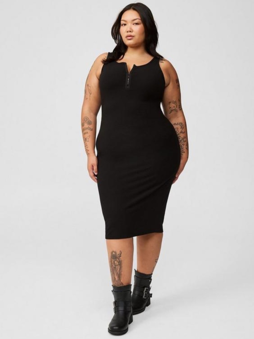Torrid 3X Midi Super Soft Rib Hook Eye Tank Dress